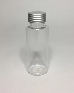30ml PET Plastic Clear Cylindrical Bottles+ Silver Grooved Screw Top ANY AMOUNT - Picture 1 of 1