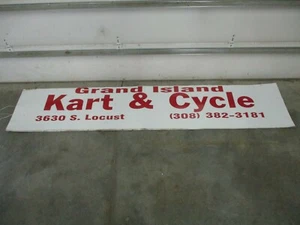 Grand Island Kart & Cycle Honda Advertising Sign 8' x 30" Vintage Shop Sign - Picture 1 of 12