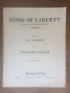 Song of Liberty Pomp & Circumstance March no4 Edward Elgar by Boosey & Co 1