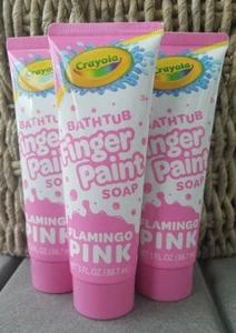 LOT of 3 Crayola Kids Bathtub Finger Paint Soap 3 Fl Oz Tube FLAMINGO PINK !! - Picture 1 of 3