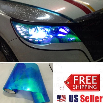 84"x12" Chameleon Neo Blue Colorful Headlight Taillamp Tint Lens Vinyl Wrap Film - Image 1 of 4