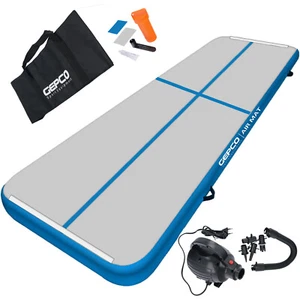 3M Turnmatte Air Track Matte Tumbling Aufblasbar Gymnastikmatte Weiß/Blau - Bild 1 von 6