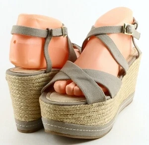$225 PALOMITAS PALOMA BARCELO 639002 Taupe Designer Wedge Sandals 9 EUR 40 - Picture 1 of 4