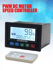 DC 10-55V LCD PWM DC Motor Speed Controller Reverse Time Wireless Remote 15Khz - Bild 1 von 10