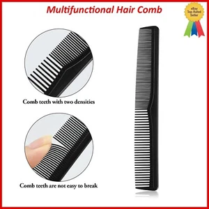 Black Carbon Barber Fiber Cutting Comb Fine Tooth professional Hair Comb - Picture 1 of 8