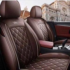 Leather Front Rear Car Seat Covers Protectors 5-Seats Cushion Full Set Universal - Picture 1 of 40