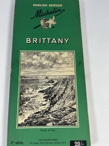 Michelin Green Guide Brittany Vintage 1965 Tourist Travel Maps - Picture 1 of 10
