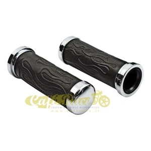 Manopole cromate FLAME GRIPS da 22mm (7/8") per custom con tappo in abs cromata - Imagen 1 de 1