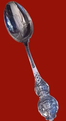 Cuchara de recuerdo de plata esterlina Pennsylvania con Independence Hall en cuenco 9711 Foto 1 de 4