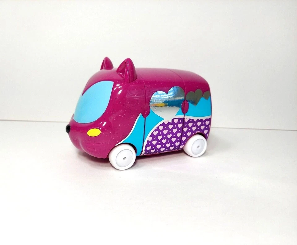 Tomy Archamps Hot Pink Sparkle Van w/ Cat On Wheels Playset Vehicle Toy Gift - Image 1 of 4