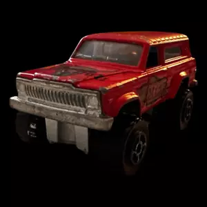 VINTAGE Majorette #236 Red Jeep Cherokee 4x4 Mad Bull - Picture 1 of 6