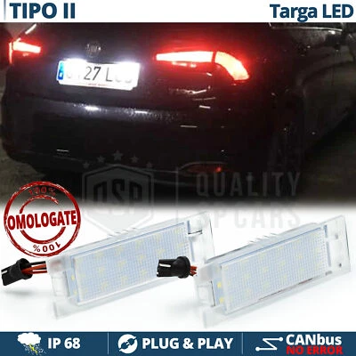 Placchette Luci TARGA LED per FIAT TIPO 2 2015> CANBUS no ERROR Luce BIANCA - Immagine 1 di 4