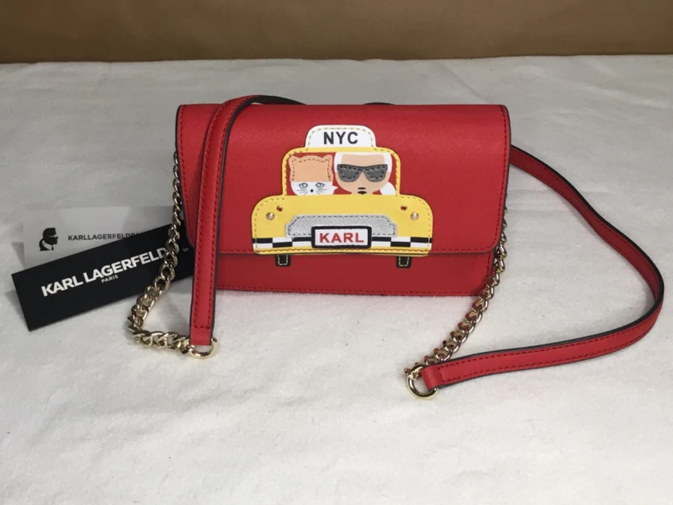 Karl Lagerfeld Cat NYC Taxi Purse Crossbody Bag LH8EU567 Kitty Handbag