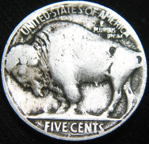 Original Partial Horn 1925-S BUFFALO NICKEL 5¢ FREE SHIPPING! JF48MI Cover