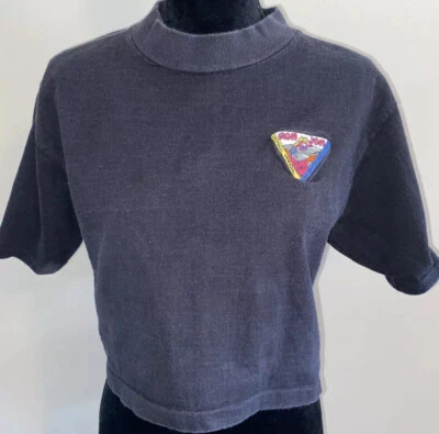 Vintage Ron Jon Surf Shop Shark Logo Patch Crop Top Size Medium Cocoa Beach FL - Image 1 of 4