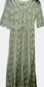 SOLITAIRE SWIM cover-up white Lace cinema maxi beach robe M cruise vacation - Picture 1 of 2