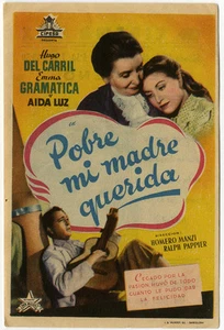 Spanisch Programm POBRE MY MOTHER QUERIDA Hugo Del Carril EMMA GRAMMATICA 1948 - Bild 1 von 1