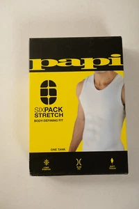Papi Six Pack Stretch One Tank Muscle Shirt Medium (UB3/JSF6) 87 Cotton 13 Spand - Picture 1 of 6