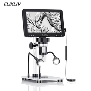 Elikliv Lab Handheld Digital Microscopes 7'' LCD 12MP Coin Magnifier with Light - Picture 1 of 10