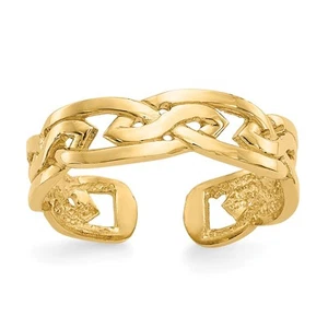 Weave Toe Ring in 14 Karat Gold - Picture 1 of 7
