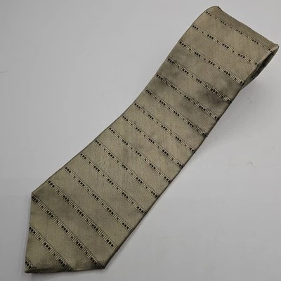 Corbata Tommy Hilfiger Para Hombre 100% Seda Taupe Geométrica Cuadrada Patrón EE. UU. 59" X 3.75" Foto 1 de 4