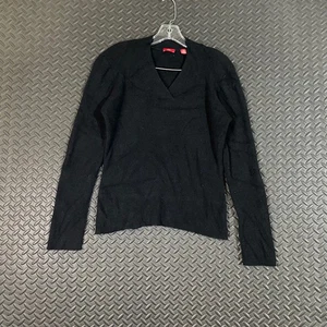 Maglione CeCe 100% Cashmere Scollo a V Nero Manica Lunga Morbido Accogliente Donna Large - Foto 1 di 7