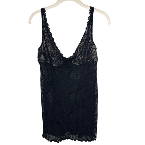 UNDERCOVER Victoria's Secret Mini Abito Slip Donna Grande Nero Pizzo Floreale Molto Sexy