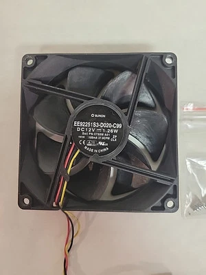 SUNON EE92251S3-D020-C99 90mm x 25mm Cooling Fan DC 12V 1.26W 3Pin Tested & Work - Image 1 of 2