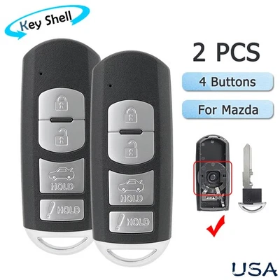 2 Para 2014-2018 MAZDA 3 6 MX-5 MIATA Mando a Distancia Llavero Carcasa Estuche Cubierta WAZSKE13D01 Foto 1 de 4