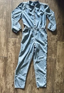 GAP Kids Longsleeve Pant Chambray Denim Tencel Romper Button Jumpsuit XXL - Picture 1 of 12