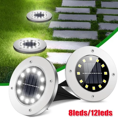 8/12LED Solarleuchte Bodenstrahler Außen IP65 Gartenleuchten Garten Solarlampen - Bild 1 von 4