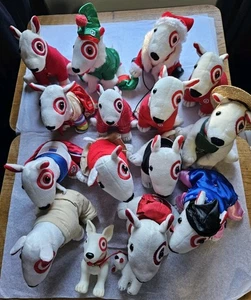 15 RARE HTF Target Bullseye Dogs Stuffed Collection Plush 7"-10" Elf Santa 2000s - Picture 1 of 21