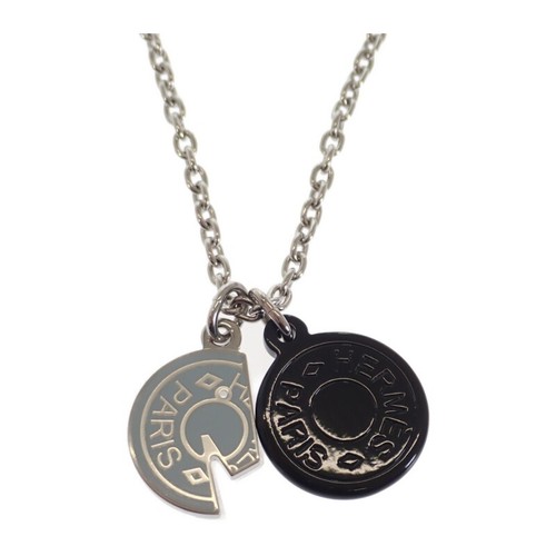 HERMÈS Collana Giostra Sa Hermes Usata H077325 Metallo Corno di Bufalo Nero Blu Donna