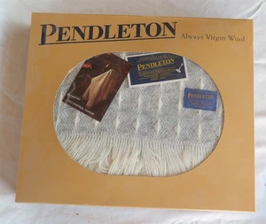Nuevo Antiguo Stock Pendleton Lana Suave Ocasional Manta 68x52" Nuevo de Lote Antiguo Hecho en EE. UU. - Imagen 1 de 6