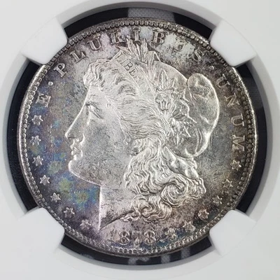 *Gorgeous Toning* MS62 1878-S $1 Morgan Silver Dollar- NGC Graded - Image 1 of 4