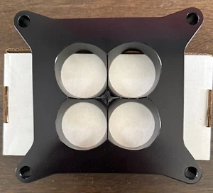 Espaciador de carburador mecanizado CNC de aluminio anodizado negro 4150 de 1" diámetro cuadrado 4 puertos - Imagen 1 de 3