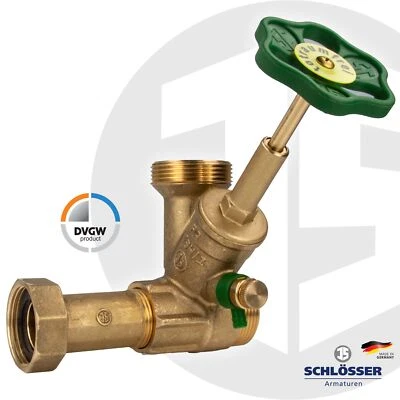 SCHLÖSSER ARMATUREN SCHLÖSSER Abzweig -T- Ventil mit steigender Spindel, DIN-DVGW, Messing