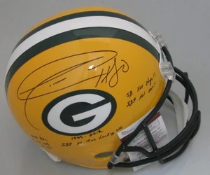 Packers DONALD DRIVER Signed Full Size Replica Helmet AUTO w/ Career Stats - JSA - Picture 1 of 3