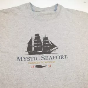 MYSTIC SEAPORT CHARLES W. MORGAN BOOT SEGEL PIRATENSCHIFF TEE T-SHIRT Herren S grau - Bild 1 von 2
