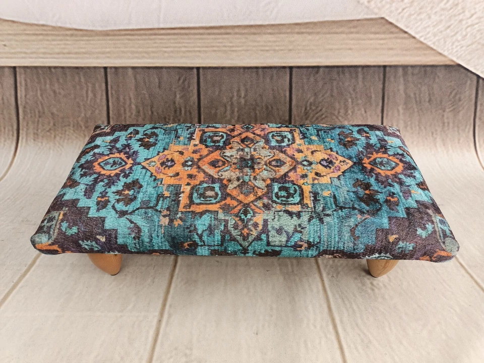 Upholstered bed step Bohemian bench Footstool bench Couch table Short bench - Image 1 of 4