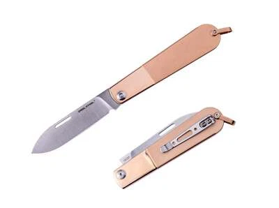 REALSTEEL Real Steel Real Barlow RB-3 Drop Point 12C27 Rosegold Steel Messer ✔️ 01RE403