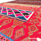 Vintage Handmade Moroccan Oriental Area Rug Wool Geometric Tribal Berber Carpet