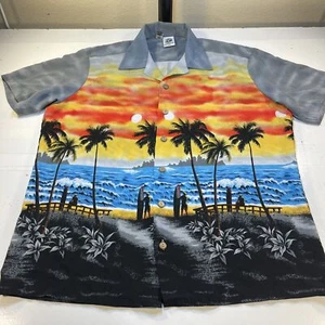 VINTAGE KENNINGTON CALIFORNIA SURF HAWAII ALOHA HAWAIIAN BAHAMA SHIRT Mens L - Picture 1 of 5