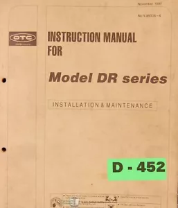 Daihen DR Series, Robot Installation and Maintenance Manual 1997 - Picture 1 of 11