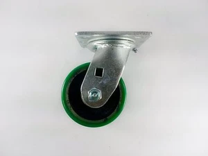 4" x 2" Polyurethan auf Gusseisen (grün) - drehbar - Bild 1 von 2