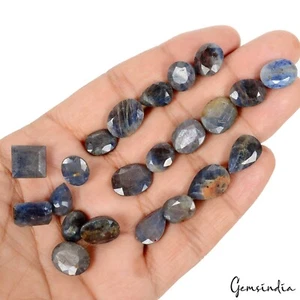 167.00 Ct Natural Blue Brown Untreated Sapphire Mix Faceted Loose Gems Lot 22 Pc - Picture 1 of 4