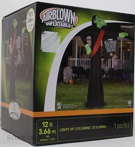 Gemmy 12 ft Vampire with Halloween Fun Right This Way Sign Airblown Inflatable - Picture 1 of 2