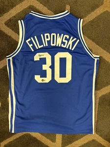 Duke Bluedevils Kyle Filipowski Autographed Custom Blue Jersey Beckett - Picture 1 of 3