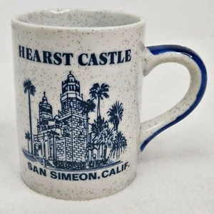 Gráfico vintage 1970 Hearst Castle San Simeon California gres blanco azul - Imagen 1 de 8