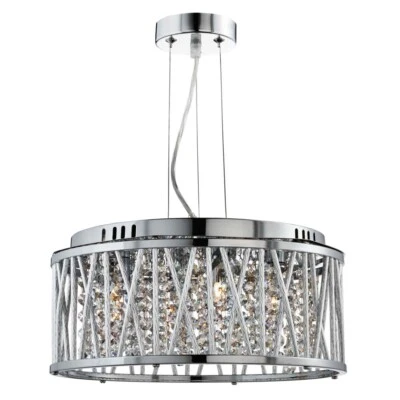 Suspensions Suspension Cristal Table En Lampe de Salon Chrome 35x110cm - Photo 1/2